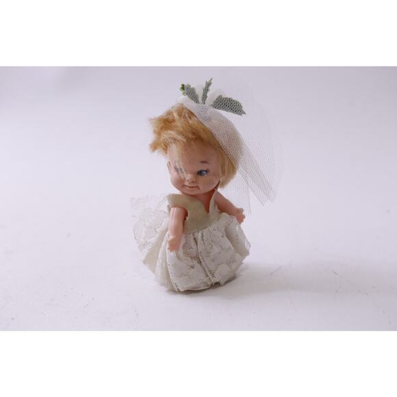 Uneeda, 1960s, Pee Wee, Bride, Small Doll, White Dress, Vintage ~ 250724-WH 1323 - Picture 1 of 3